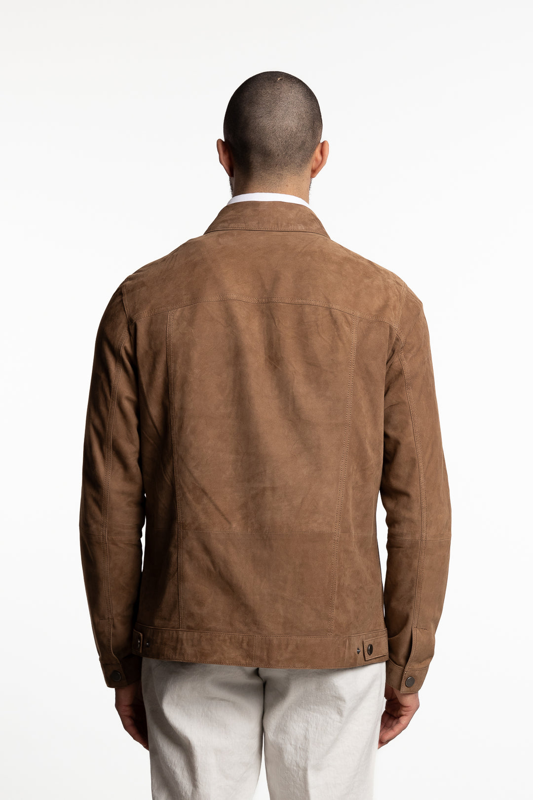 Troy Suede Leather Jacket Brown