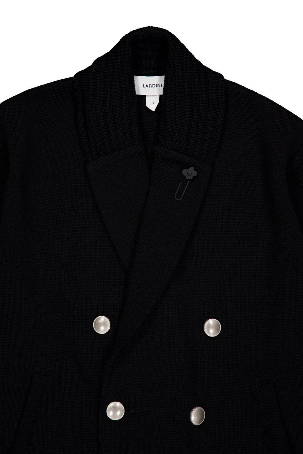 Knitted Wool Peacoat Black-Blazer-Bogartstore