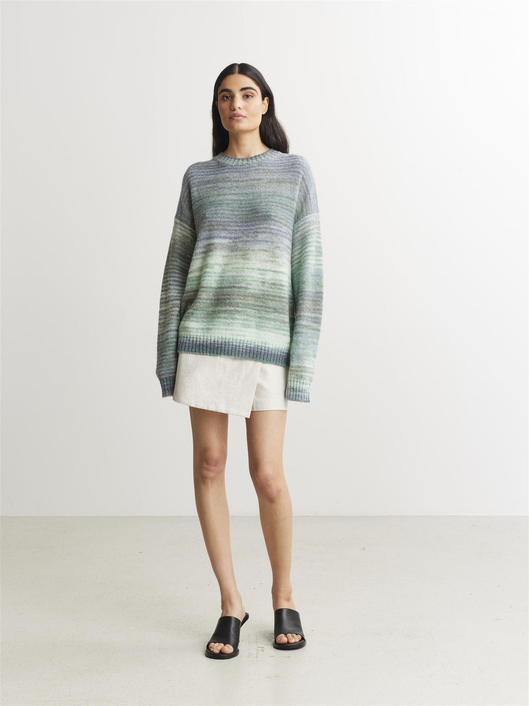 Sandaker Knit Sweater- Blue mix-Genser-Bogartstore