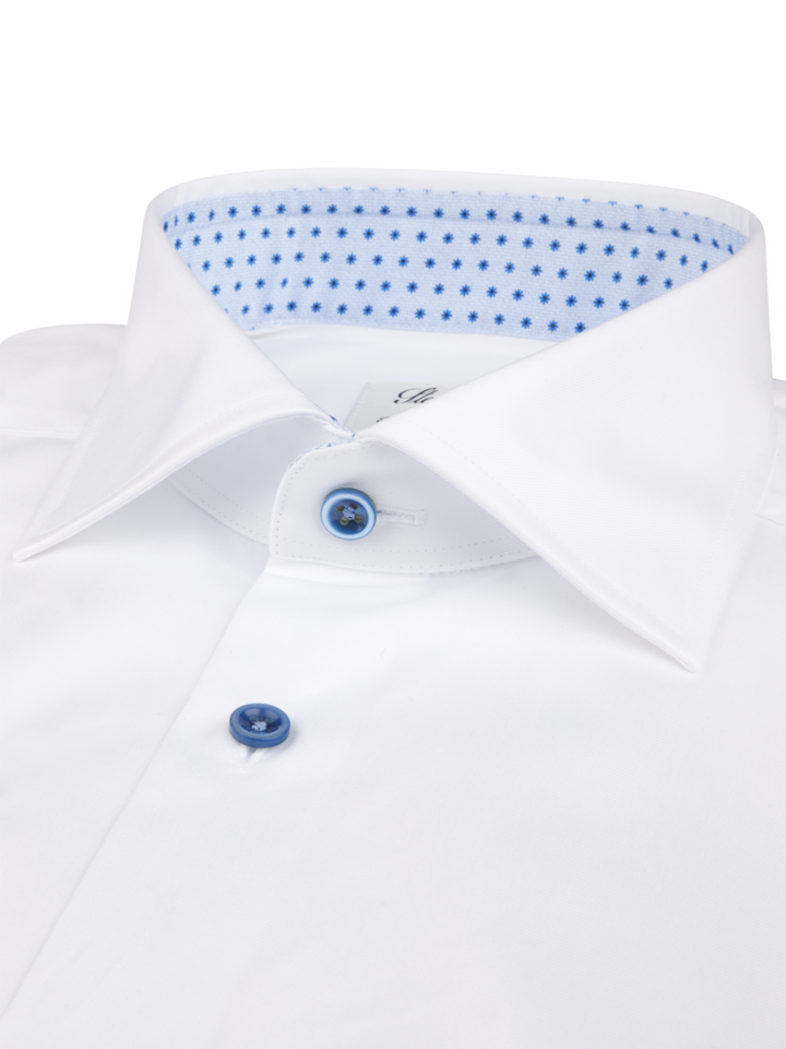 Fitted Body Contrast Shirt White