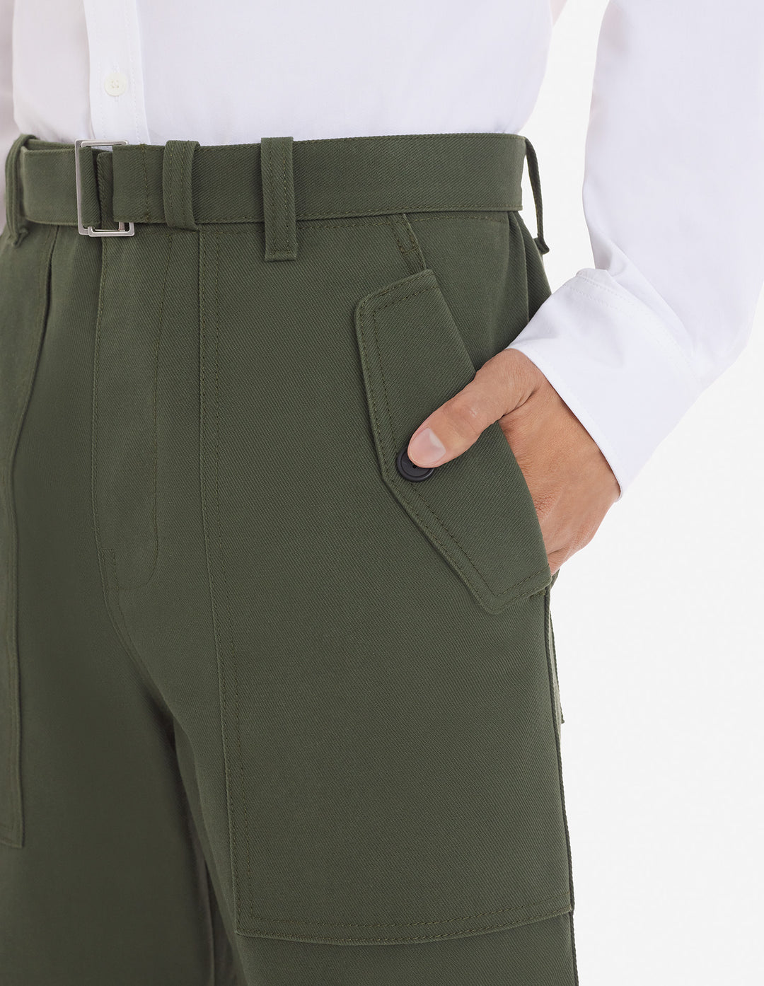Workwear Pant In Cotton Twill Military Green