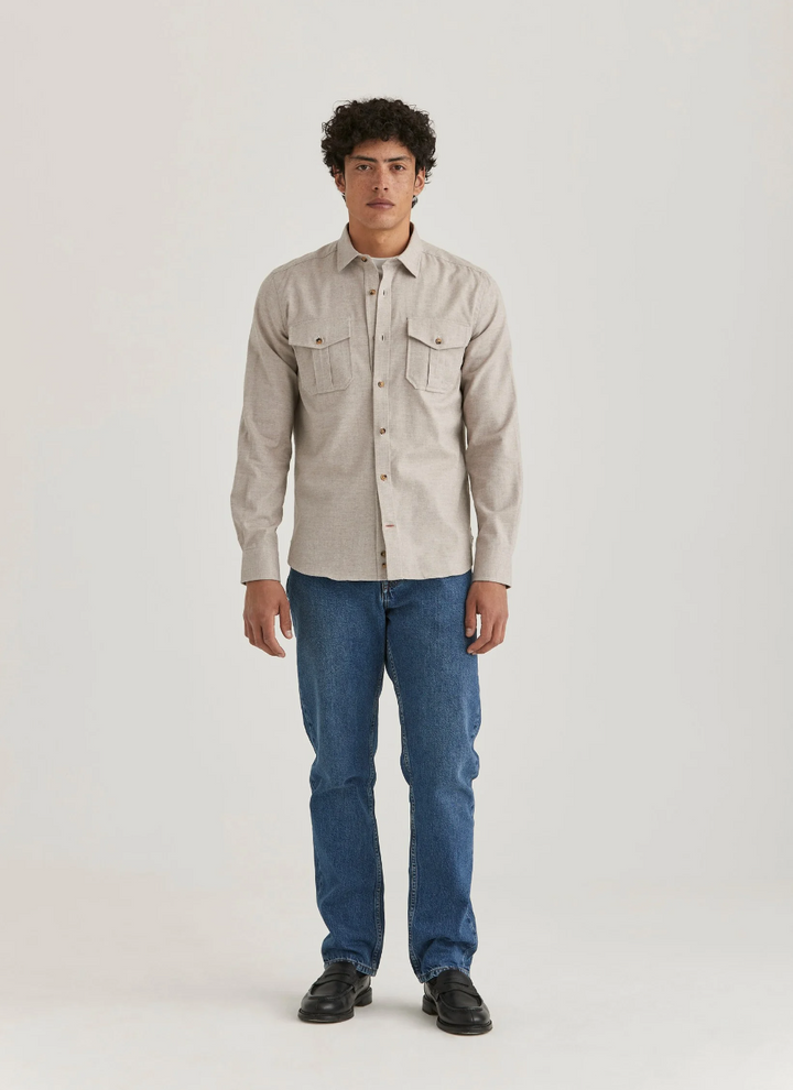 Weights Flannel Shirt Classic Fit Khaki