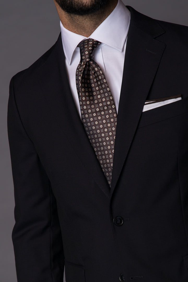 Silk Woven Tie brun med mønster