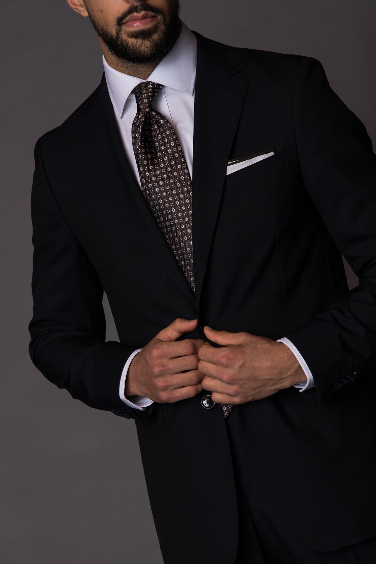 Silk Woven Tie brun med mønster