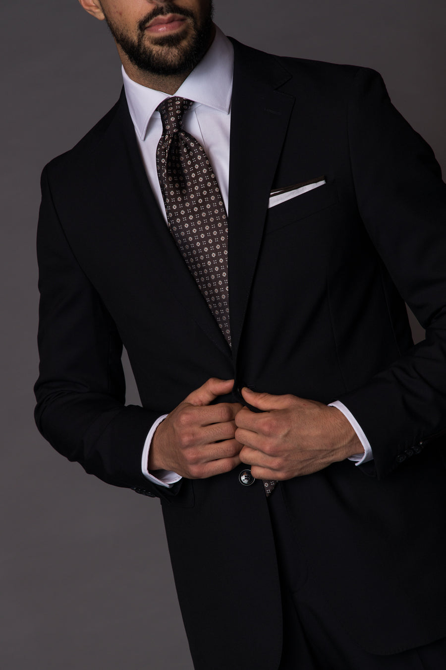 Silk Woven Tie brun med mønster
