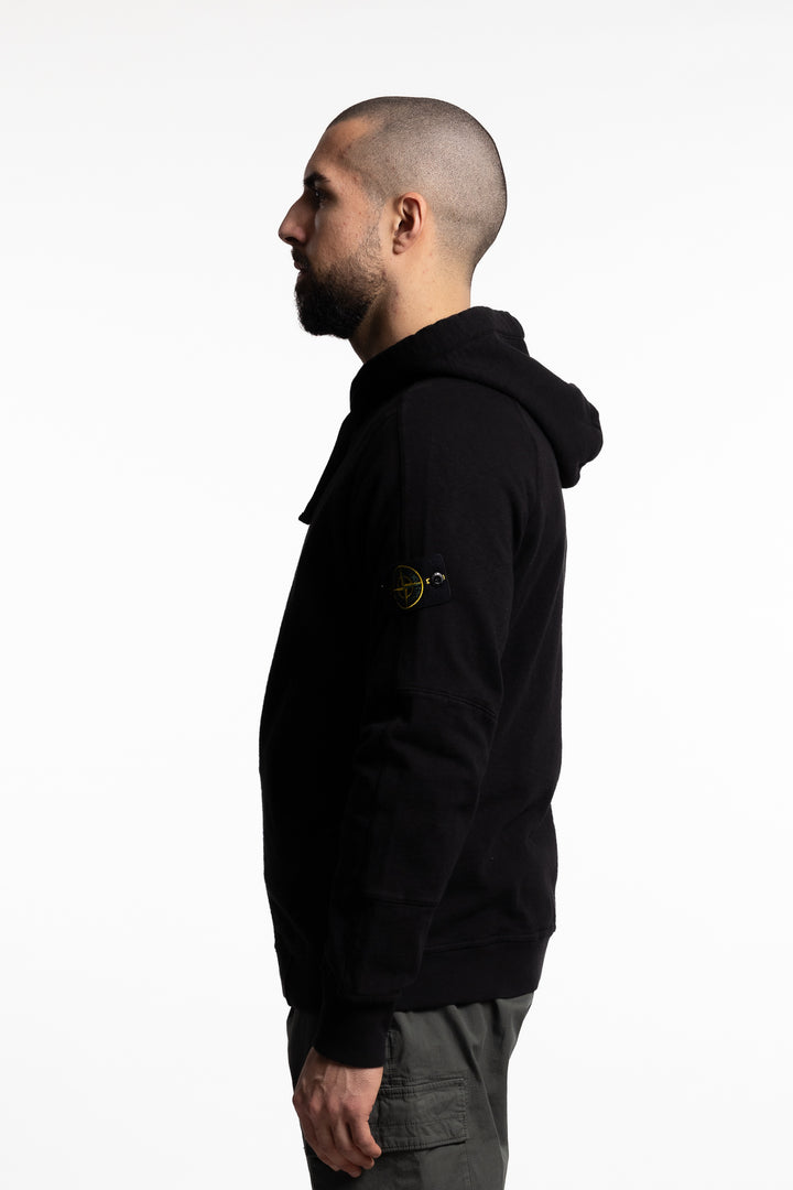 Hooded Zip-Up Sweater ‘OLD’ Treatment Black
