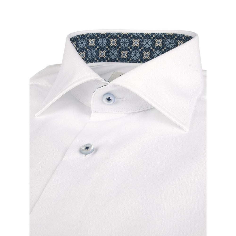 Slimline Contrast Twill Shirt White-Skjorter-Bogartstore