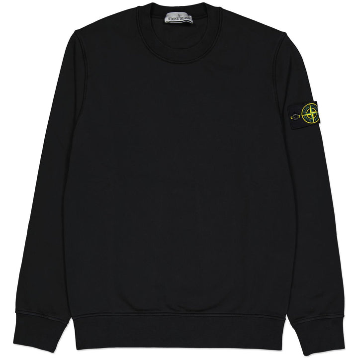Crew Neck Cotton Fleece Sweatshirt Black-Genser-Bogartstore