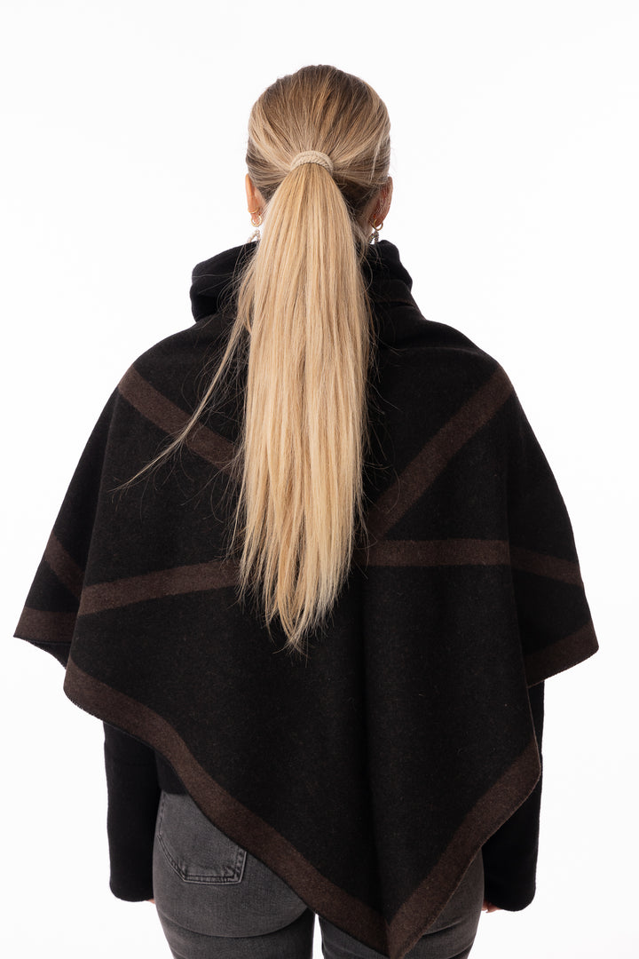 Triangle scarf - Wool & cashmere - Tobacco / Black-Envelope1976-Bogartstore