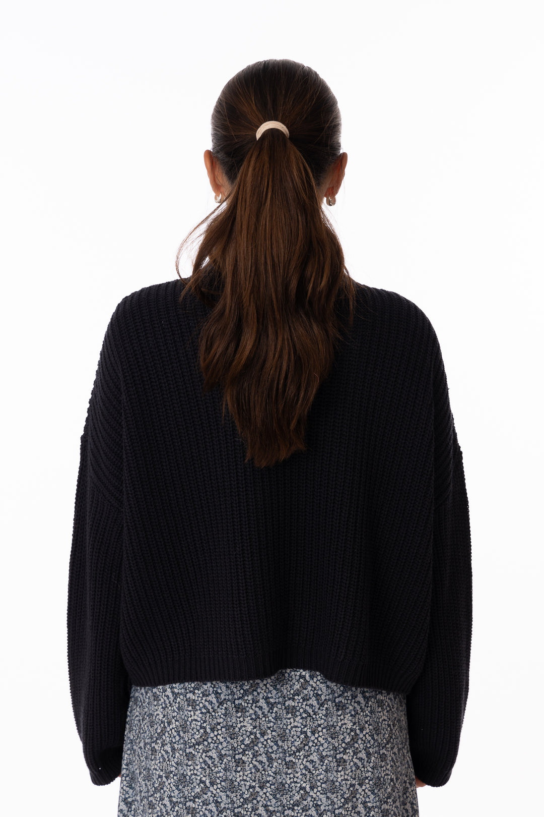 Florie Cotton Zip Knit Sweater-Dark Navy-Genser-Bogartstore