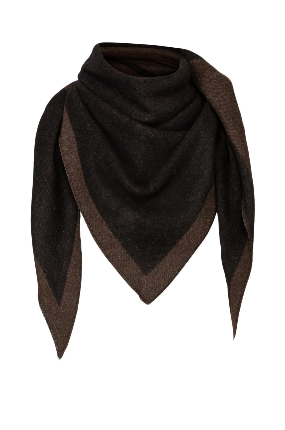 Triangle scarf - Wool & cashmere - Tobacco / Black-Envelope1976-Bogartstore
