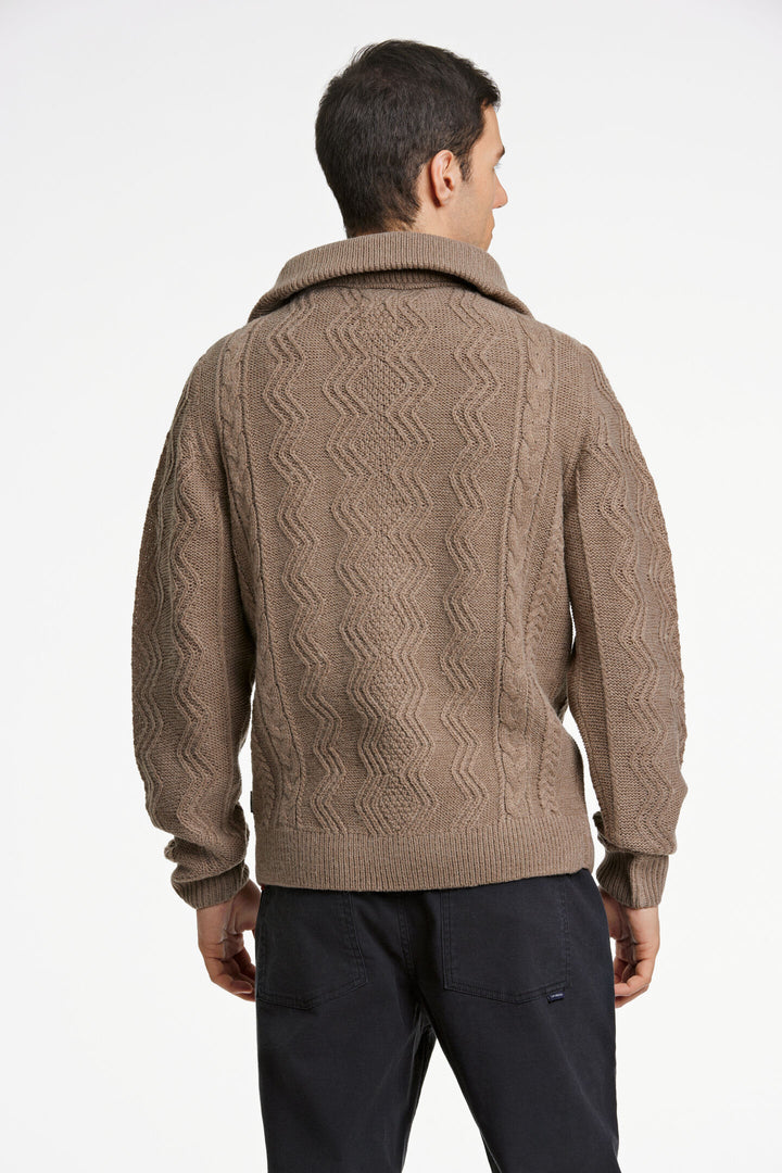 Lambswool Half-Zip Cable Knit Sand