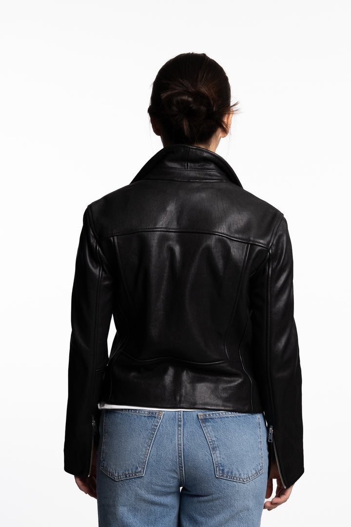 Calie Leather Jacket -  Black