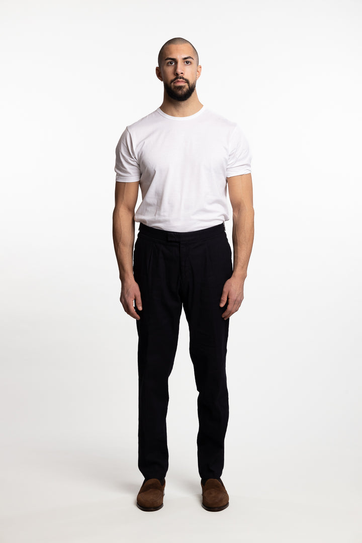 Pisa Cotton/Linen Trousers Navy