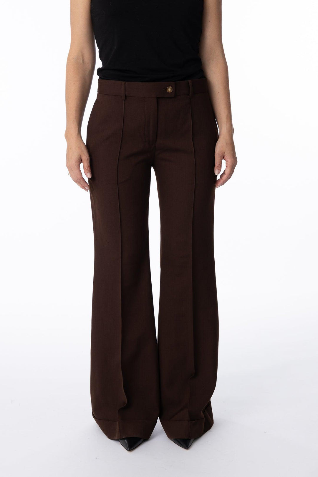 Tailored Flared Trousers- Chestnut Brown-Bukser-Bogartstore