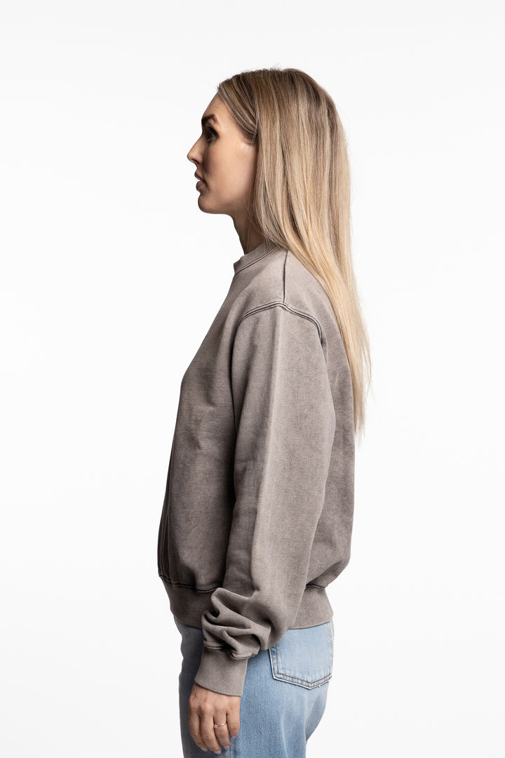 Blurred Logo Sweater- Faded Grey