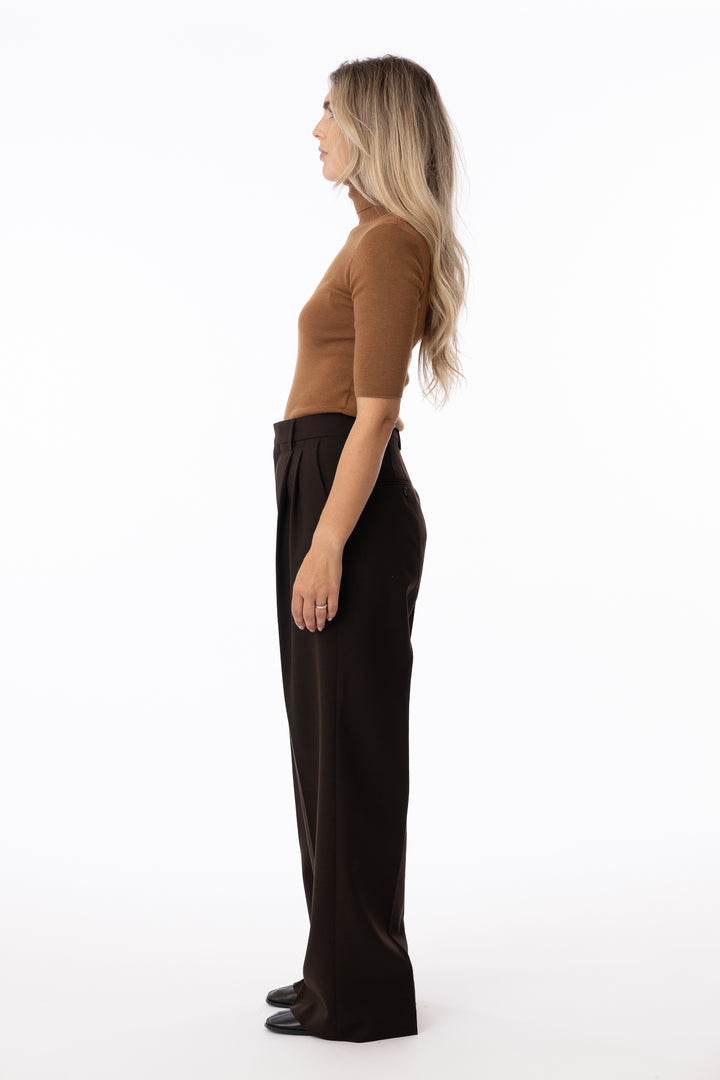 Darcey Wool Trousers- Dark Chocolate-Bukser-Bogartstore